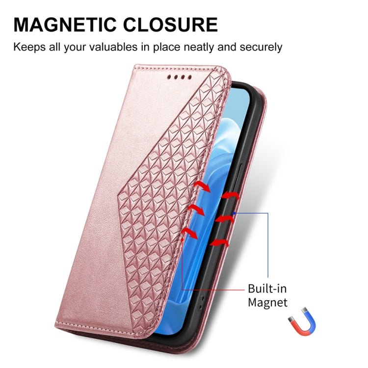 For Samsung Galaxy M35 Cubic Grid Calf Texture Magnetic Leather Phone Case