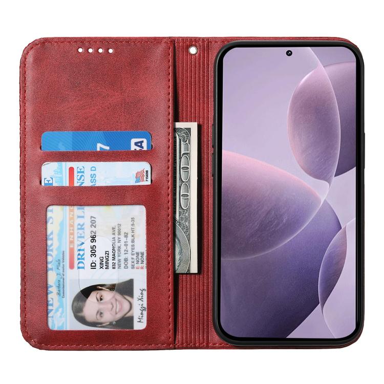 For Samsung Galaxy A37 5G Cubic Grid Calf Texture Magnetic Leather Phone Case