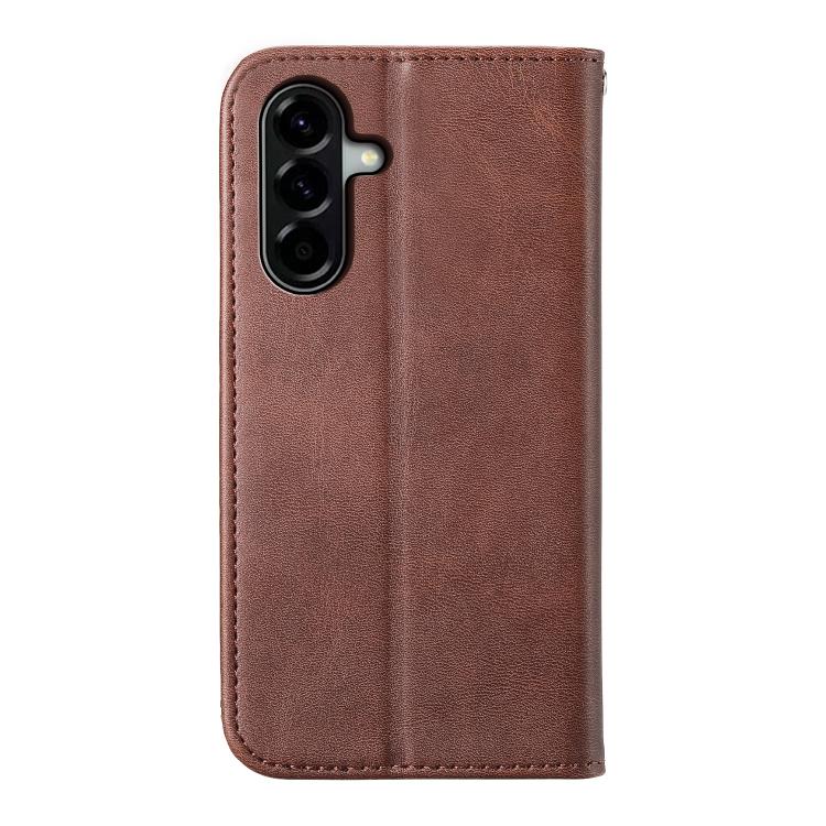 For Samsung Galaxy A37 5G Cubic Grid Calf Texture Magnetic Leather Phone Case