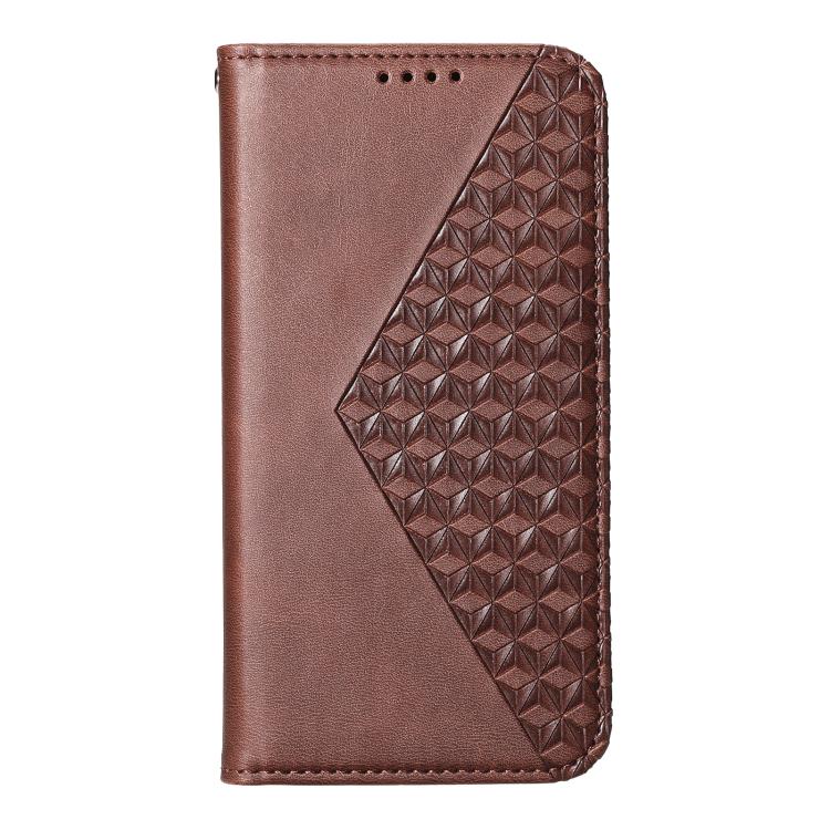 For Galaxy A27 5G Cubic Grid Calf Texture Magnetic Leather Phone Case