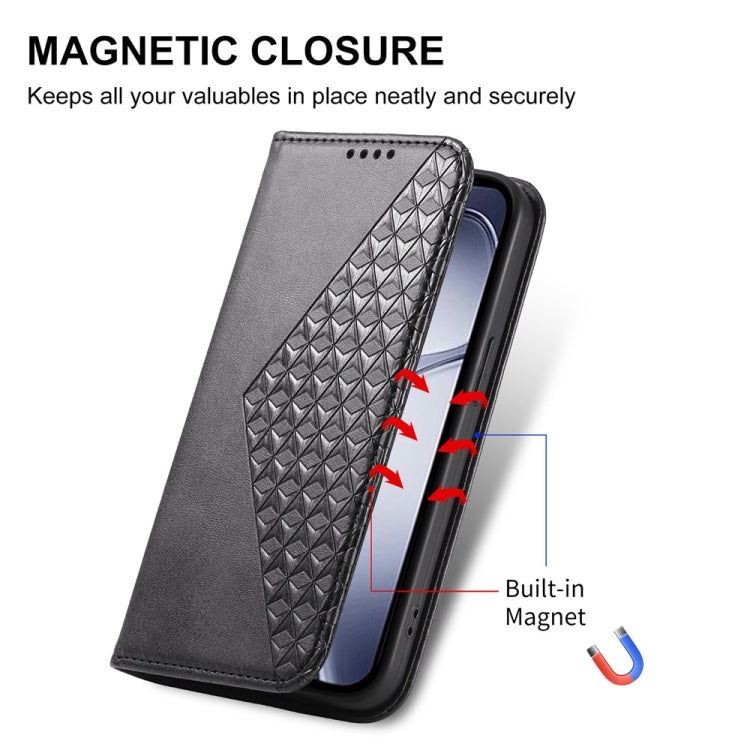 For Redmi K70 Ultra Cubic Grid Calf Texture Magnetic Leather Phone Case