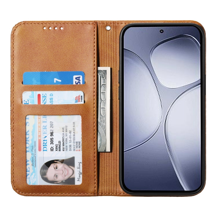 For Redmi K70 Ultra Cubic Grid Calf Texture Magnetic Leather Phone Case