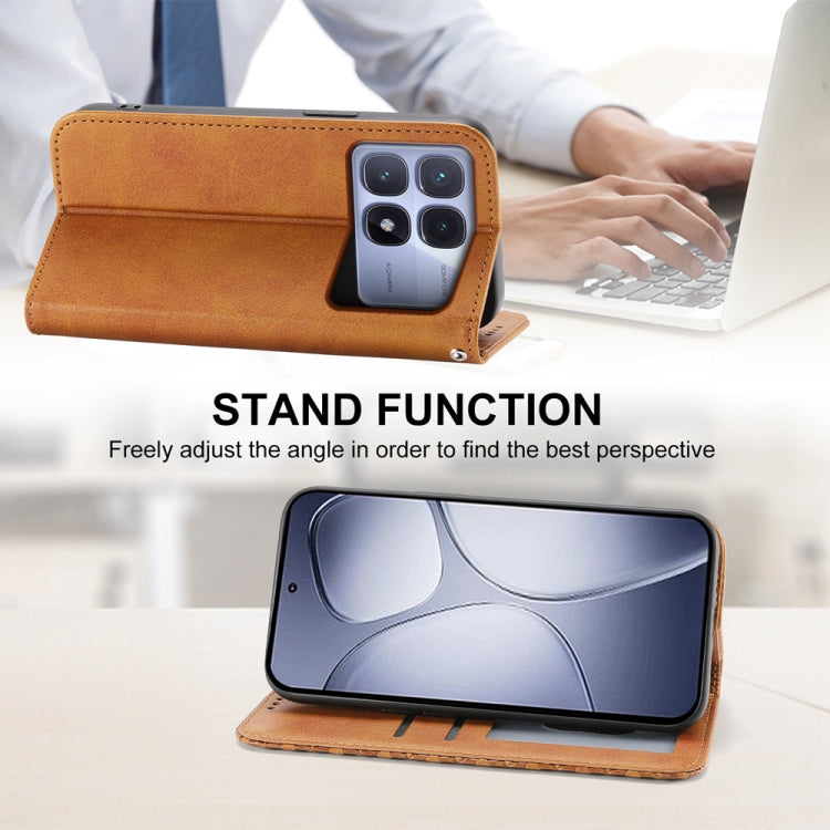For Redmi K70 Ultra Cubic Grid Calf Texture Magnetic Leather Phone Case