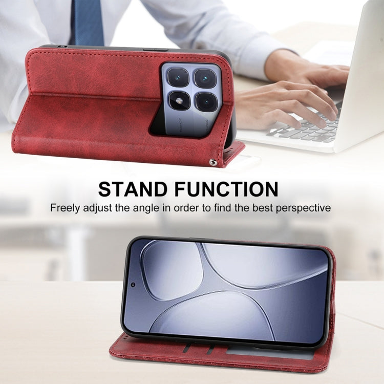 For Redmi K70 Ultra Cubic Grid Calf Texture Magnetic Leather Phone Case