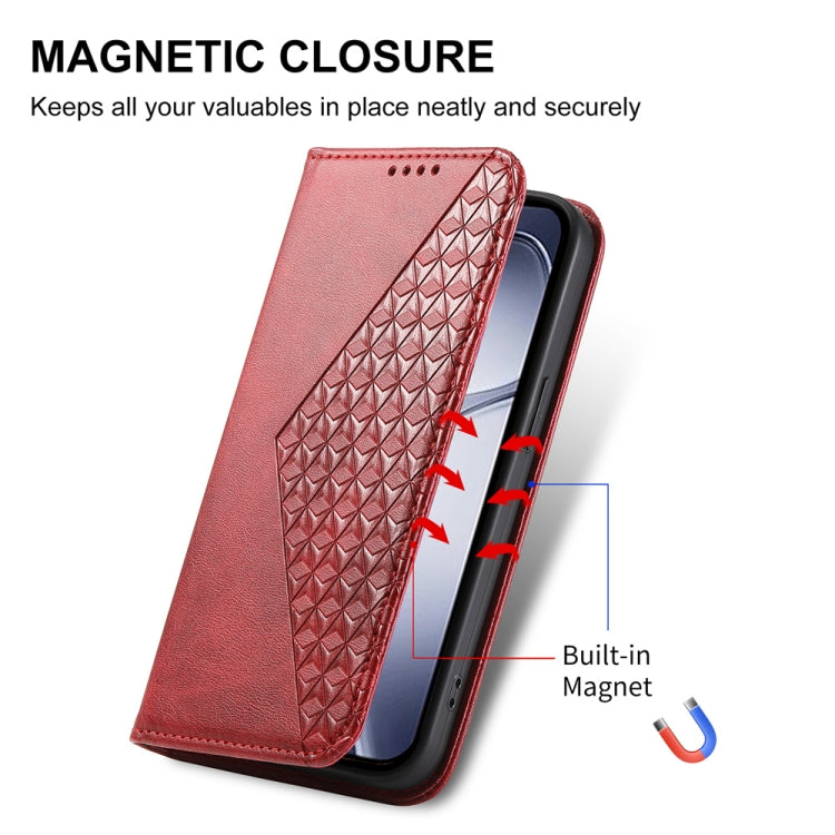 For Redmi K70 Ultra Cubic Grid Calf Texture Magnetic Leather Phone Case