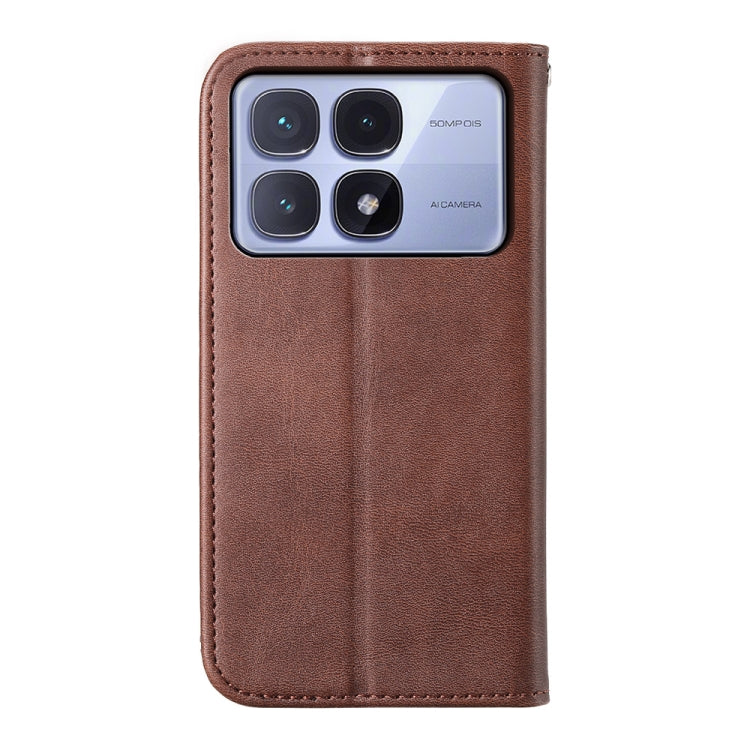 For Redmi K70 Ultra Cubic Grid Calf Texture Magnetic Leather Phone Case