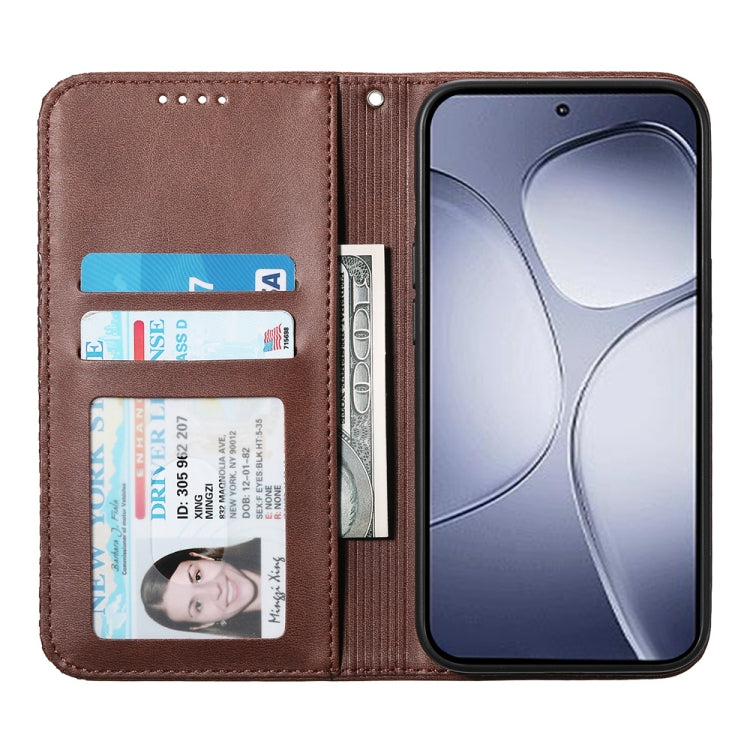 For Redmi K70 Ultra Cubic Grid Calf Texture Magnetic Leather Phone Case