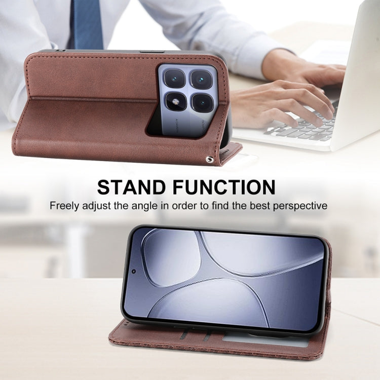 For Redmi K70 Ultra Cubic Grid Calf Texture Magnetic Leather Phone Case