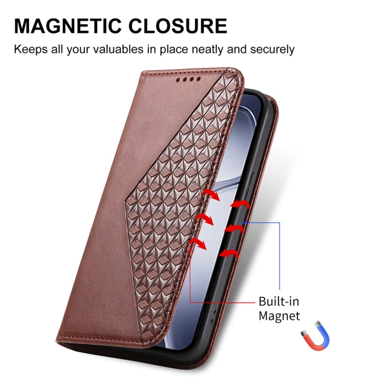 For Redmi K70 Ultra Cubic Grid Calf Texture Magnetic Leather Phone Case