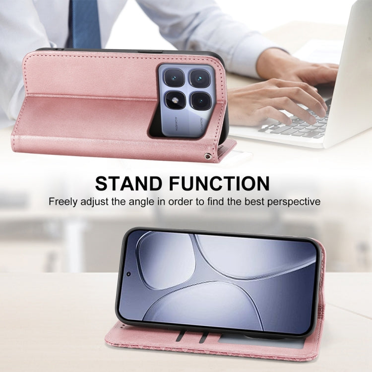 For Redmi K70 Ultra Cubic Grid Calf Texture Magnetic Leather Phone Case