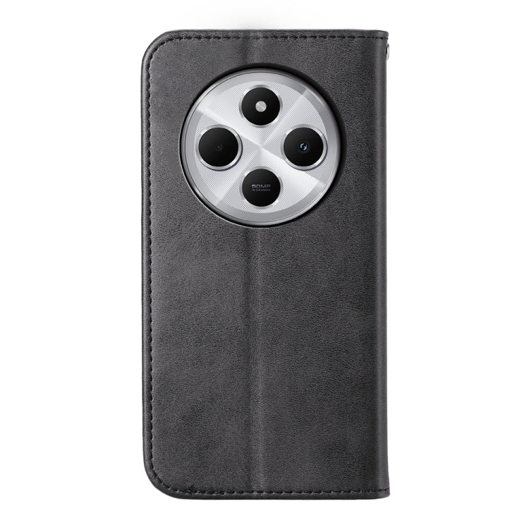 For Redmi 14C 4G Cubic Grid Calf Texture Magnetic Leather Phone Case