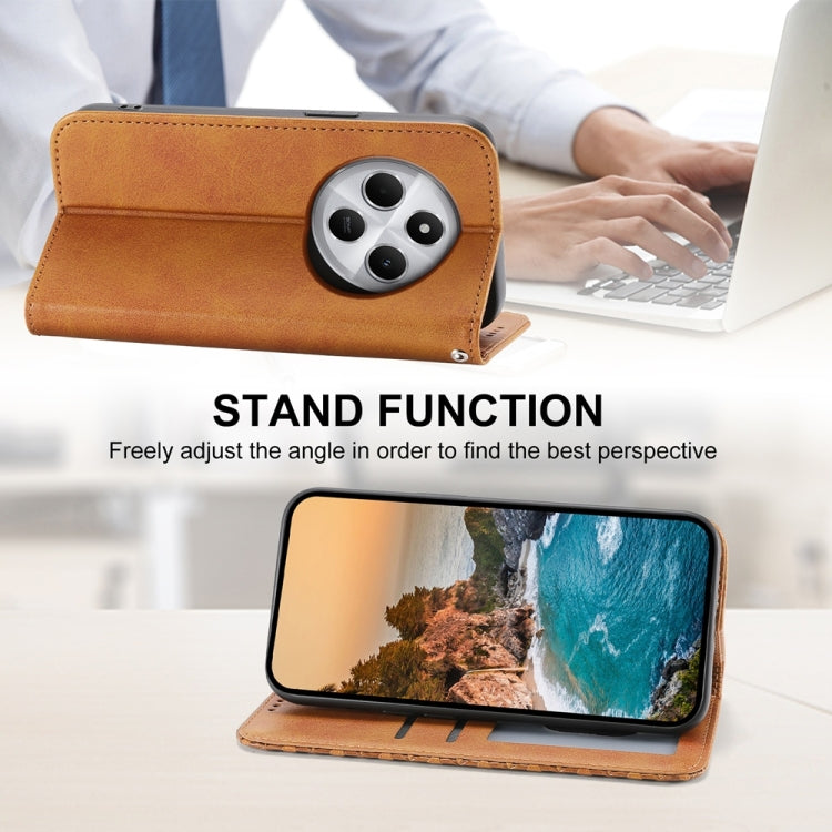 For Redmi 14C 4G Cubic Grid Calf Texture Magnetic Leather Phone Case
