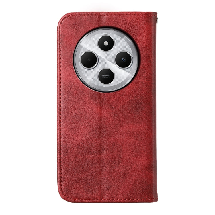 For Redmi 14C 4G Cubic Grid Calf Texture Magnetic Leather Phone Case