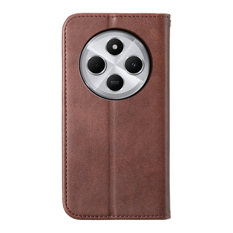 For Redmi 14C 4G Cubic Grid Calf Texture Magnetic Leather Phone Case