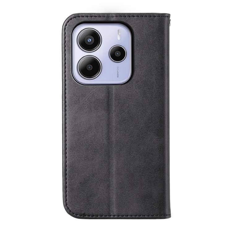 For Redmi Note 14 4G 163.25mm Global Cubic Grid Calf Texture Magnetic Leather Phone Case