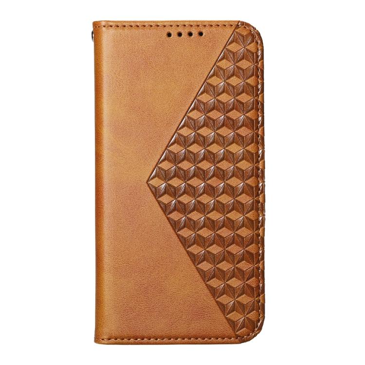 For Redmi Note 14 4G 163.25mm Global Cubic Grid Calf Texture Magnetic Leather Phone Case