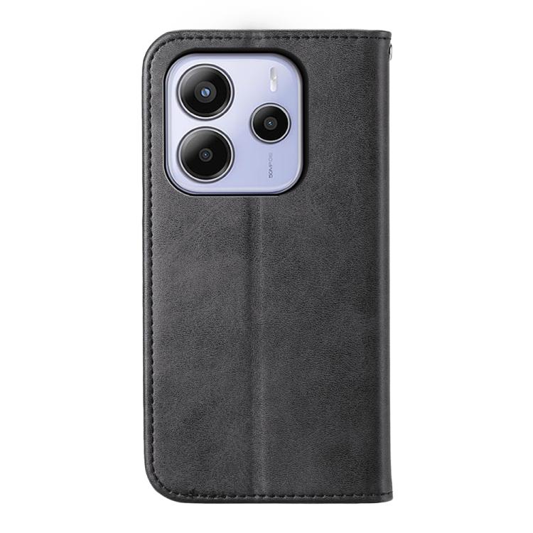 For Redmi Note 14 4G 164.84mm Cubic Grid Calf Texture Magnetic Leather Phone Case
