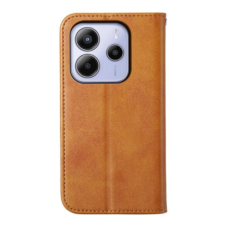 For Redmi Note 14 4G 164.84mm Cubic Grid Calf Texture Magnetic Leather Phone Case