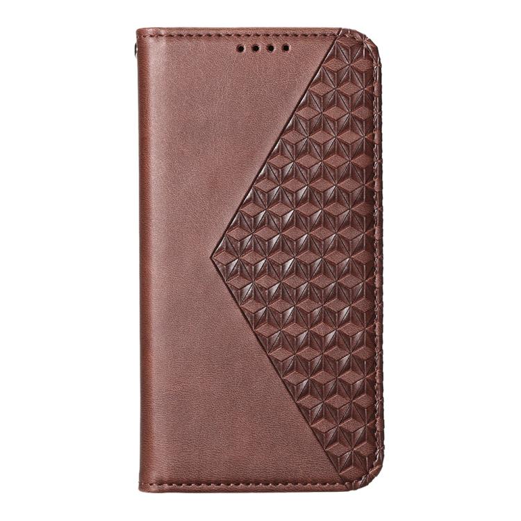 For Redmi Note 14 4G 164.84mm Cubic Grid Calf Texture Magnetic Leather Phone Case