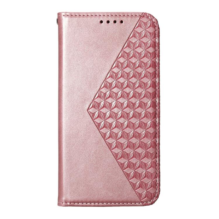 For Redmi Note 14 4G 164.84mm Cubic Grid Calf Texture Magnetic Leather Phone Case