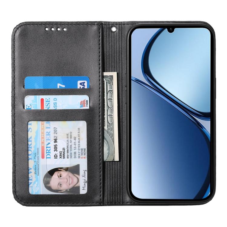 For Redmi A5 4G 171.7mm / Xiaomi Poco C71 Cubic Grid Calf Texture Magnetic Leather Phone Case