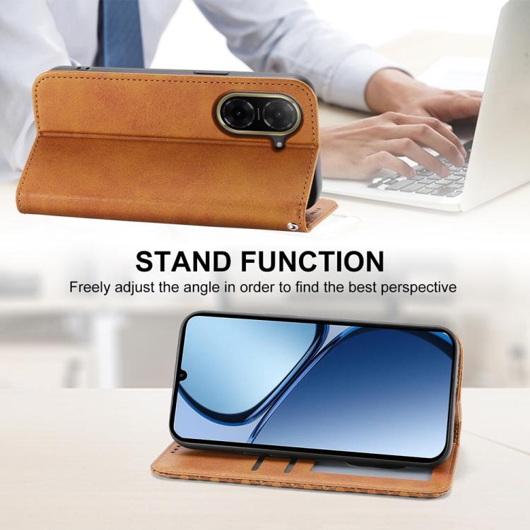 For Redmi A5 4G 171.7mm / Xiaomi Poco C71 Cubic Grid Calf Texture Magnetic Leather Phone Case