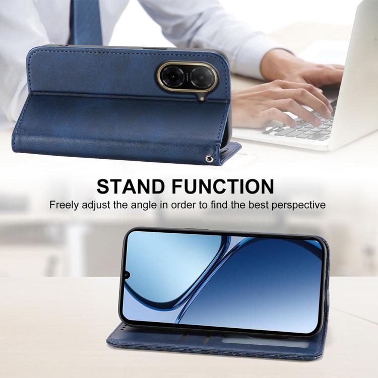 For Redmi A5 4G 171.7mm / Xiaomi Poco C71 Cubic Grid Calf Texture Magnetic Leather Phone Case