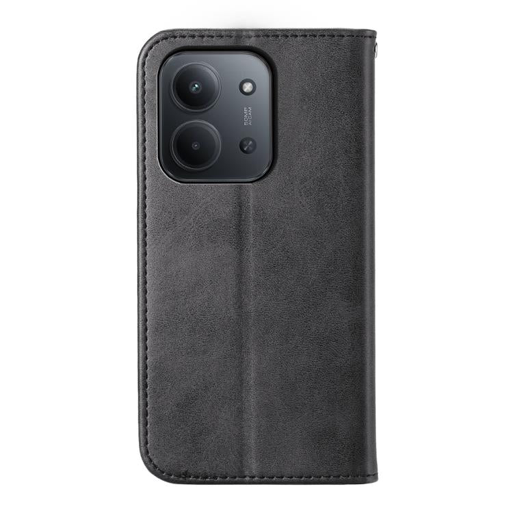 For Redmi 15C EU 173mm / Poco C85 5G Cubic Grid Calf Texture Magnetic Leather Phone Case