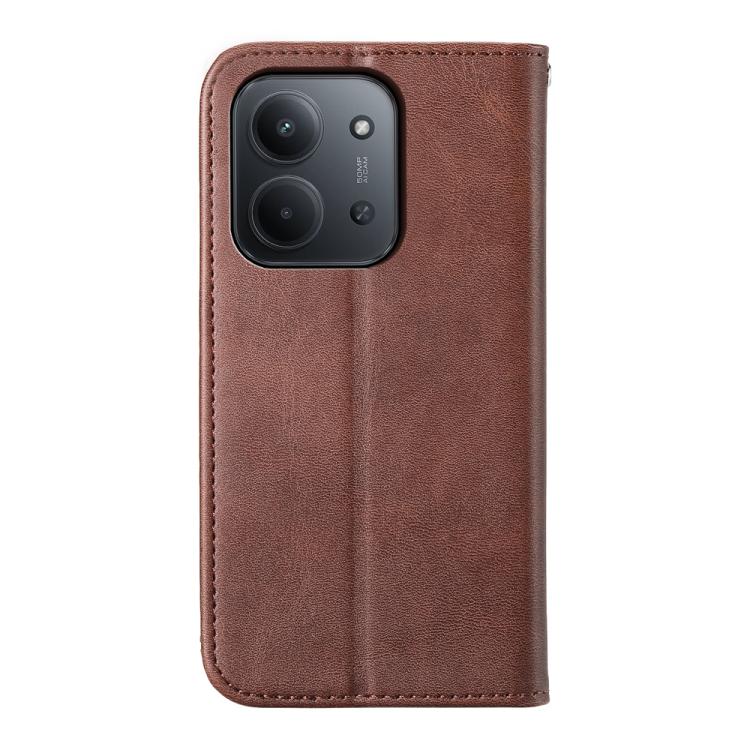 For Redmi 15C EU 173mm / Poco C85 5G Cubic Grid Calf Texture Magnetic Leather Phone Case