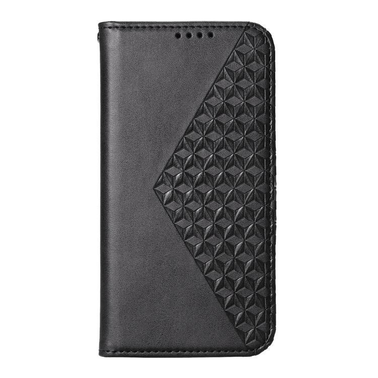 For Redmi Note 15 Pro+ 163.3mm / Poco M8 Pro Cubic Grid Calf Texture Magnetic Leather Phone Case