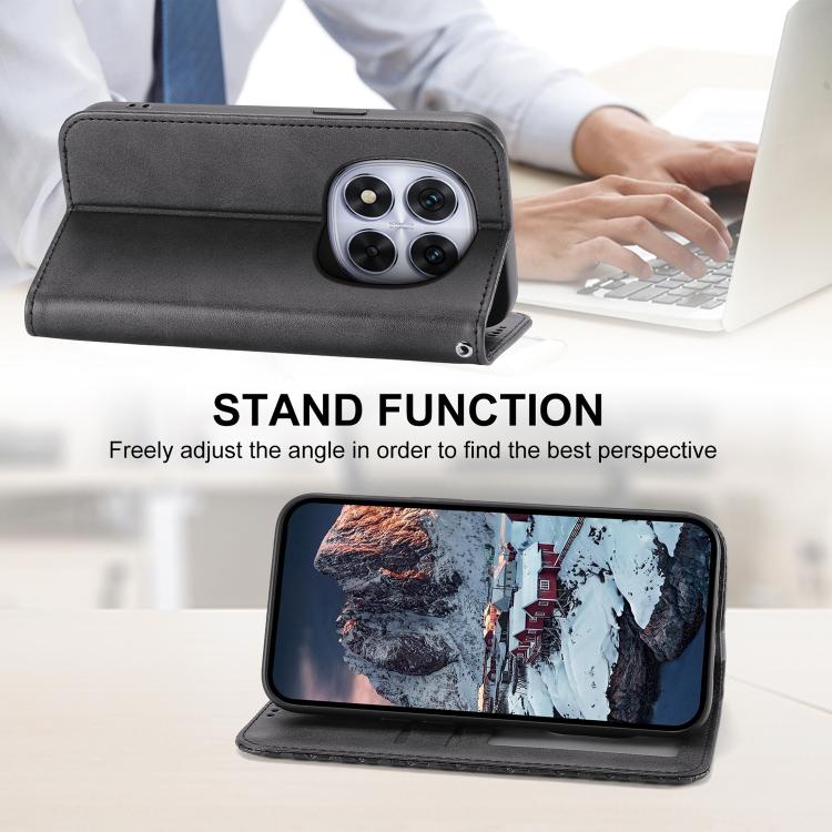 For Redmi Note 15 Pro+ 163.3mm / Poco M8 Pro Cubic Grid Calf Texture Magnetic Leather Phone Case