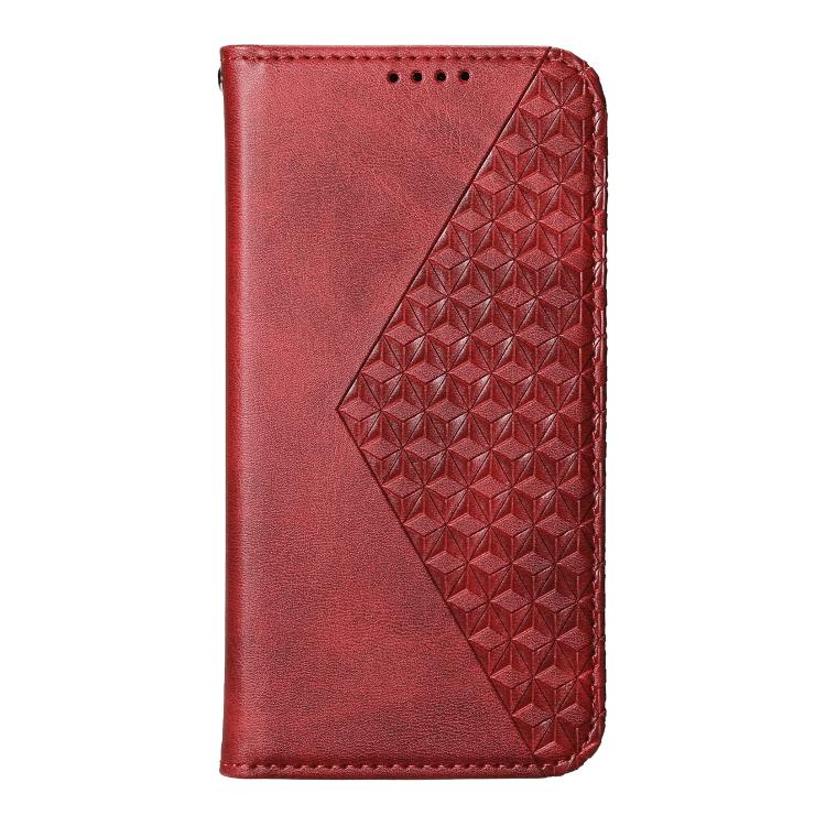 For Redmi Note 15 Pro+ 163.3mm / Poco M8 Pro Cubic Grid Calf Texture Magnetic Leather Phone Case