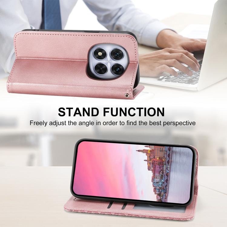 For Redmi Note 15 Pro+ 163.3mm / Poco M8 Pro Cubic Grid Calf Texture Magnetic Leather Phone Case