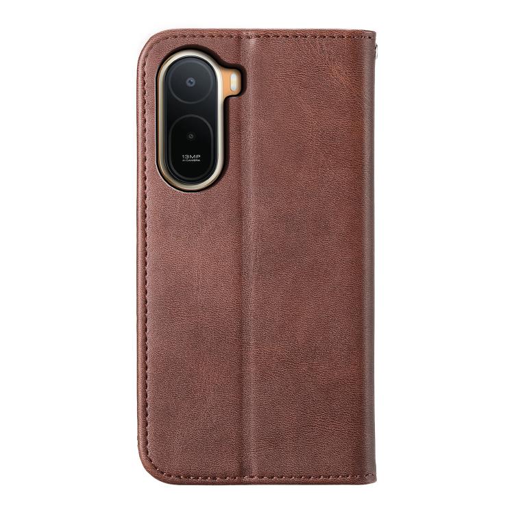 For Redmi A7 Pro 4G / 5G 171mm / Poco C85x 5G Cubic Grid Calf Texture Magnetic Leather Phone Case