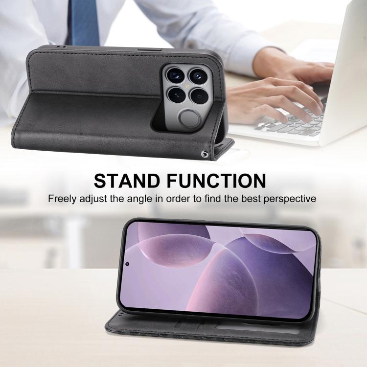 For Redmi K90 Pro Max / Poco F8 Ultra 5G Cubic Grid Calf Texture Magnetic Leather Phone Case