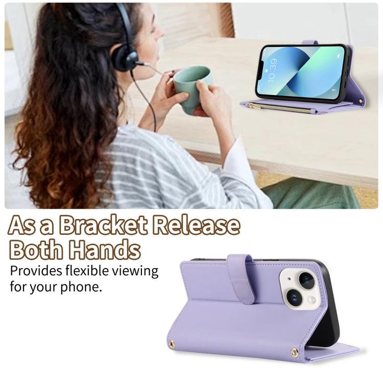 For iPhone 13 mini Rhombic Zipper Wallet Leather Phone Case