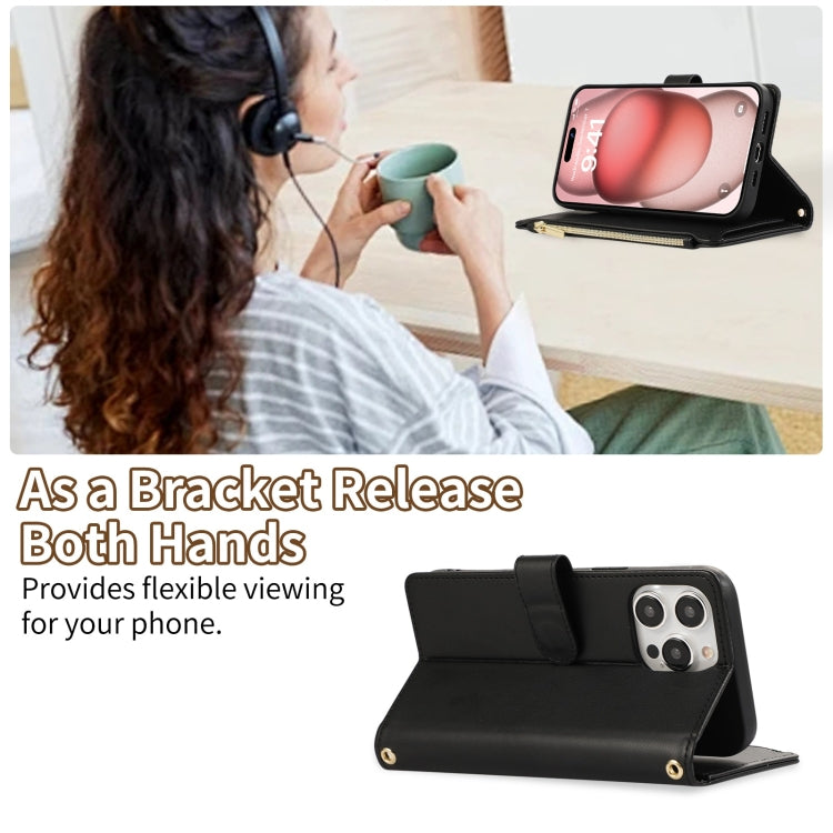 For iPhone 11 Pro Max Rhombic Zipper Wallet Leather Phone Case