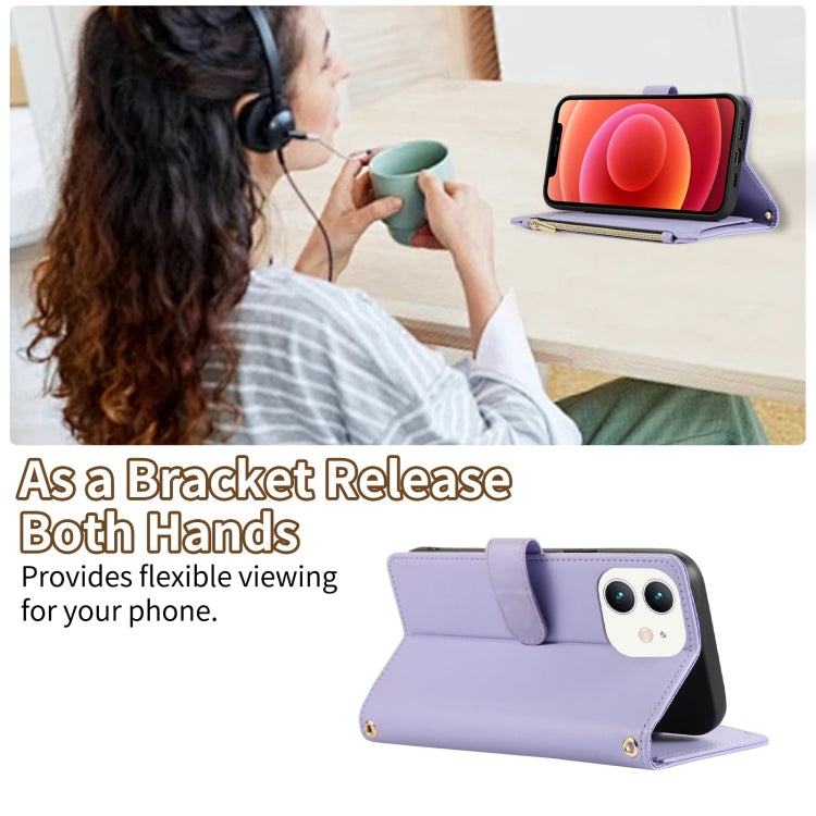 For iPhone 11 Rhombic Zipper Wallet Leather Phone Case