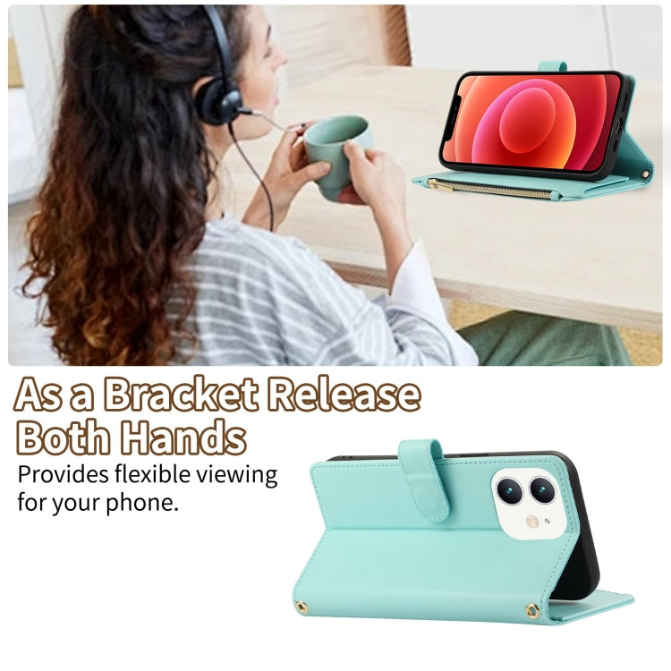 For iPhone 11 Rhombic Zipper Wallet Leather Phone Case