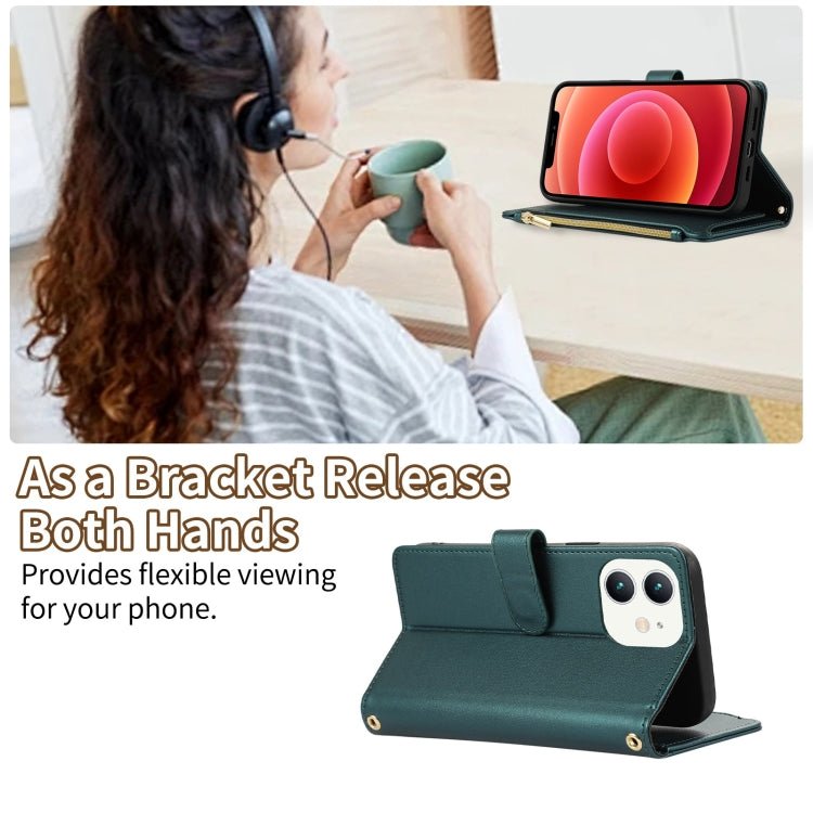 For iPhone 11 Rhombic Zipper Wallet Leather Phone Case