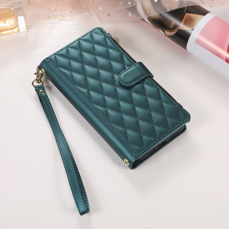 For iPhone 7 Plus / 8 Plus Rhombic Zipper Wallet Leather Phone Case