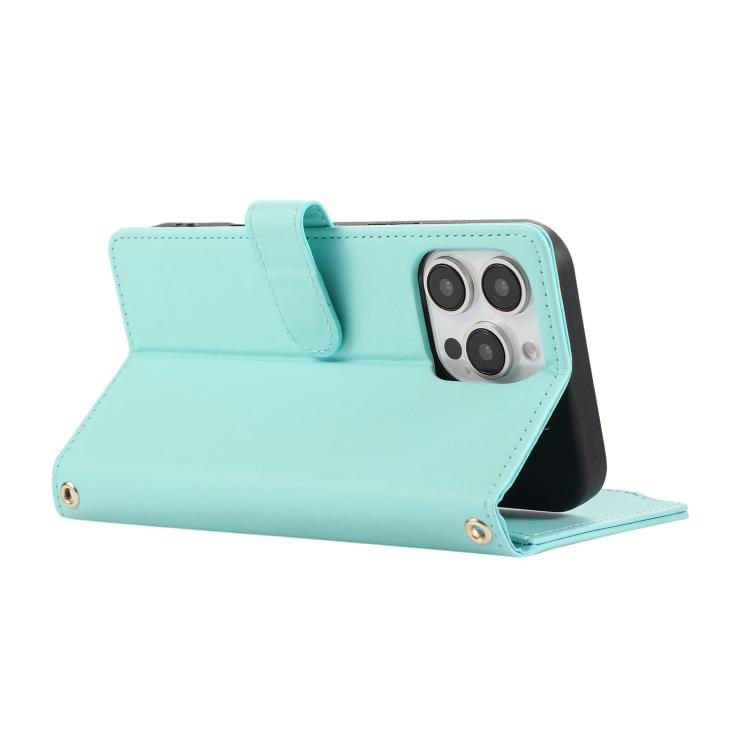 For iPhone 16 Pro Max Rhombic Zipper Wallet Leather Phone Case