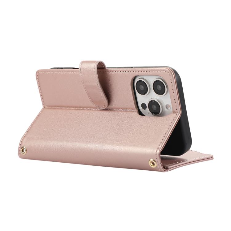For iPhone 16 Pro Rhombic Zipper Wallet Leather Phone Case