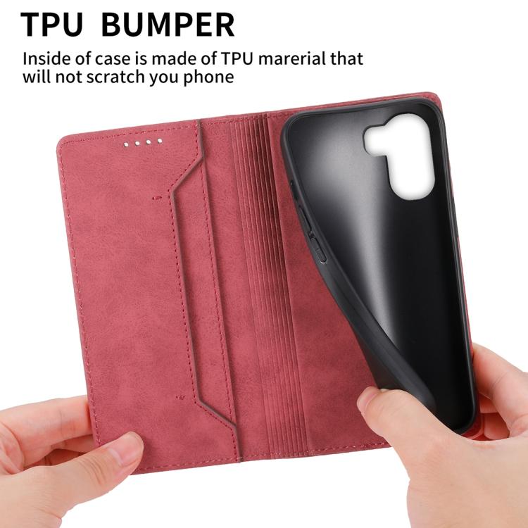 For OPPO A6x 5G / A6 5G Global Business Solid Color Magnetic RFID Leather Phone Case