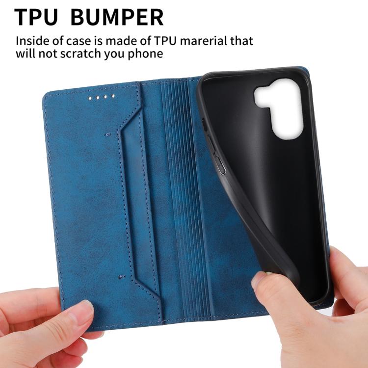 For OPPO A6x 5G / A6 5G Global Business Solid Color Magnetic RFID Leather Phone Case