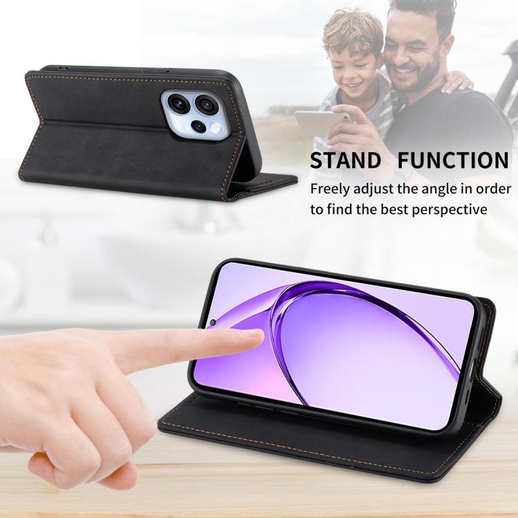 For OPPO Reno15 F 5G Business Solid Color Magnetic RFID Leather Phone Case