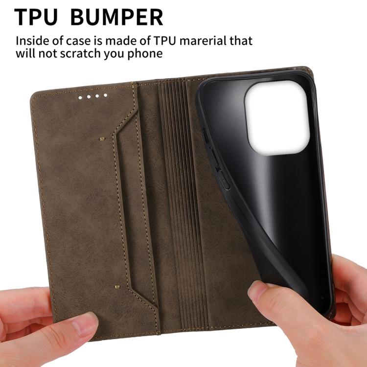 For OPPO Reno15 F 5G Business Solid Color Magnetic RFID Leather Phone Case