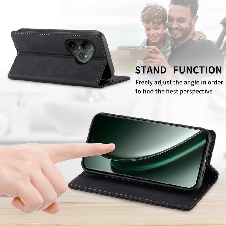 For Realme GT 6 Global Business Solid Color Magnetic RFID Leather Phone Case