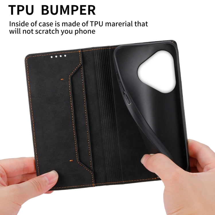 For Realme GT 6 Global Business Solid Color Magnetic RFID Leather Phone Case