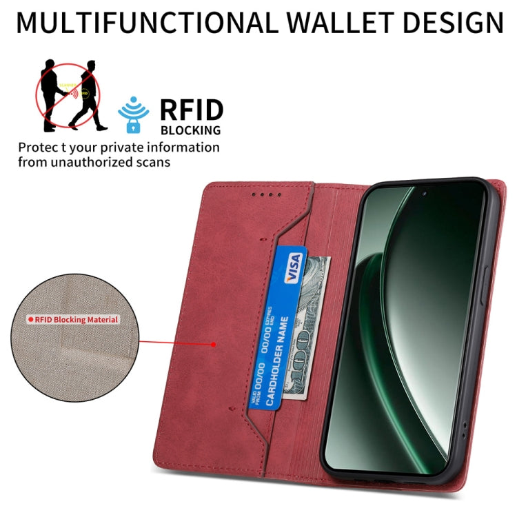 For Realme GT 6 Global Business Solid Color Magnetic RFID Leather Phone Case